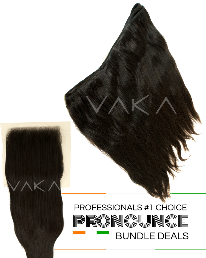 Human Hair Bundles with Closure: Straight